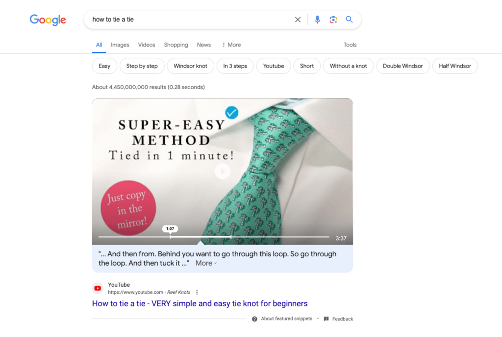 Video Featured Snippets