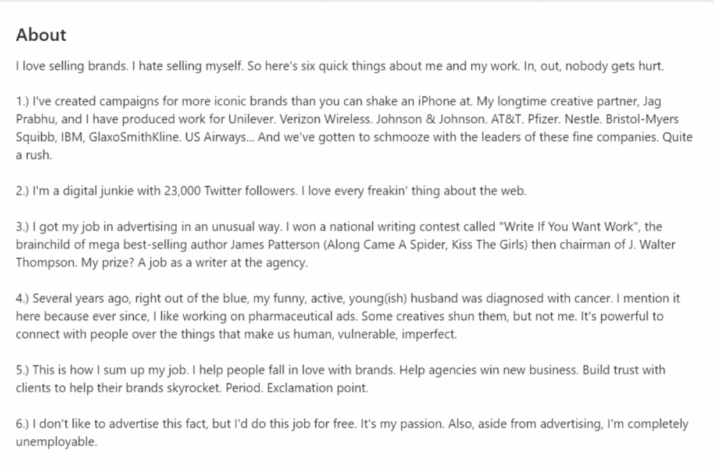 ตัวอย่างและวิธีสร้าง Profile LinkedIn ที่ดีในส่วนของ About