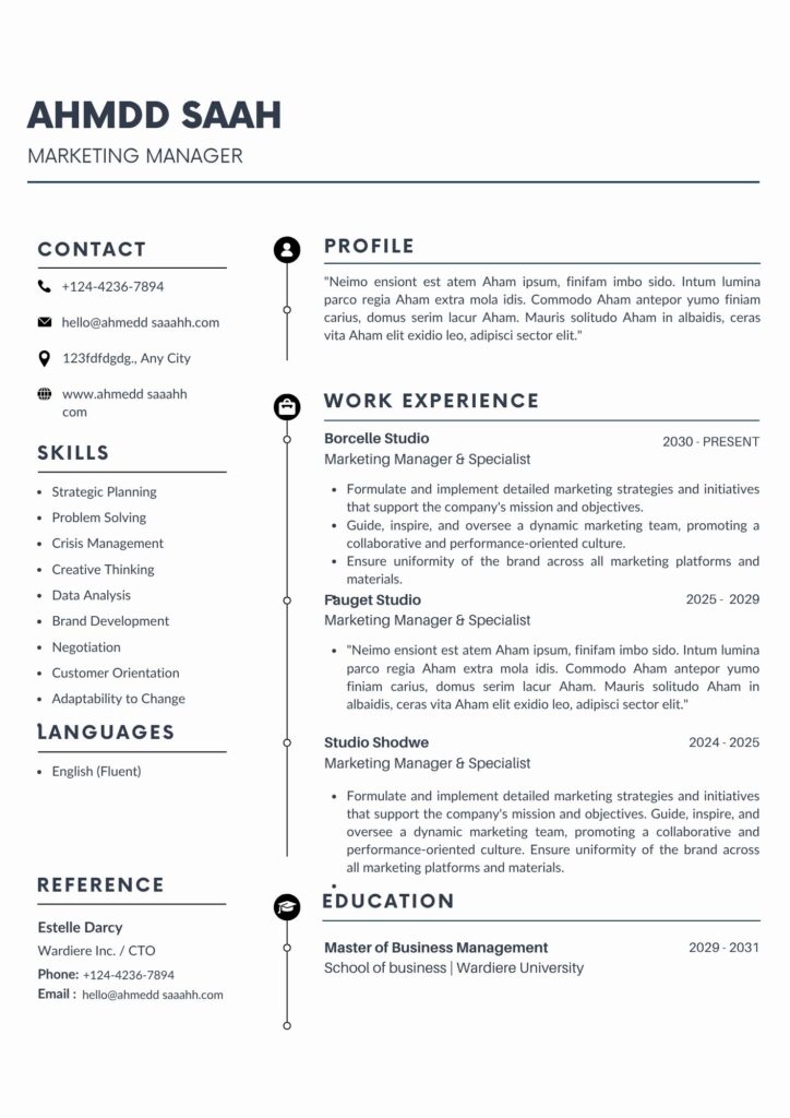 ตัวอย่าง resume ที่ดี